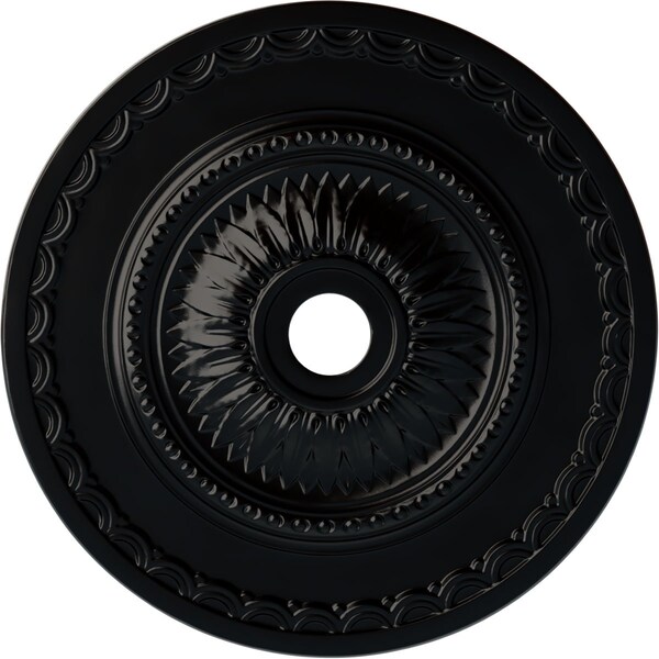 Ekena Millwork Sunflower Ceiling Medallion (Fits Canopies up to 5 5/8"), 29 1/2"OD x 3 5/8"ID x 1 5/8"P, Jet Black CM29SFBLF - main